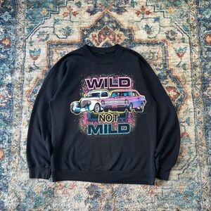 Vintage Wild Not Mild Classic Cars Crewneck Large